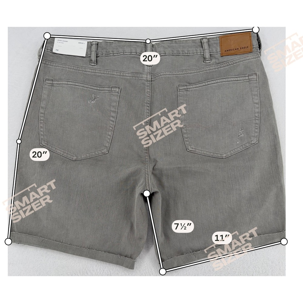 American Eagle AirFlex+ Gray Distressed Jean Shorts 38 NWT - Picture 3 of 13